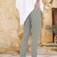 thumbnail image 5 of Women's Casual Pants Women Fashion Solid Color Elastic Long Pants Leisure Trousers,Gray Women's Casual Pants XL, 5 of 9
