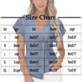 thumbnail image 3 of Htigea Women's Asymmetrical Hem Blouses Denim Wrap V Neck Cap Sleeve T-Shirts Summer Button Down Tops Blue S, 3 of 7