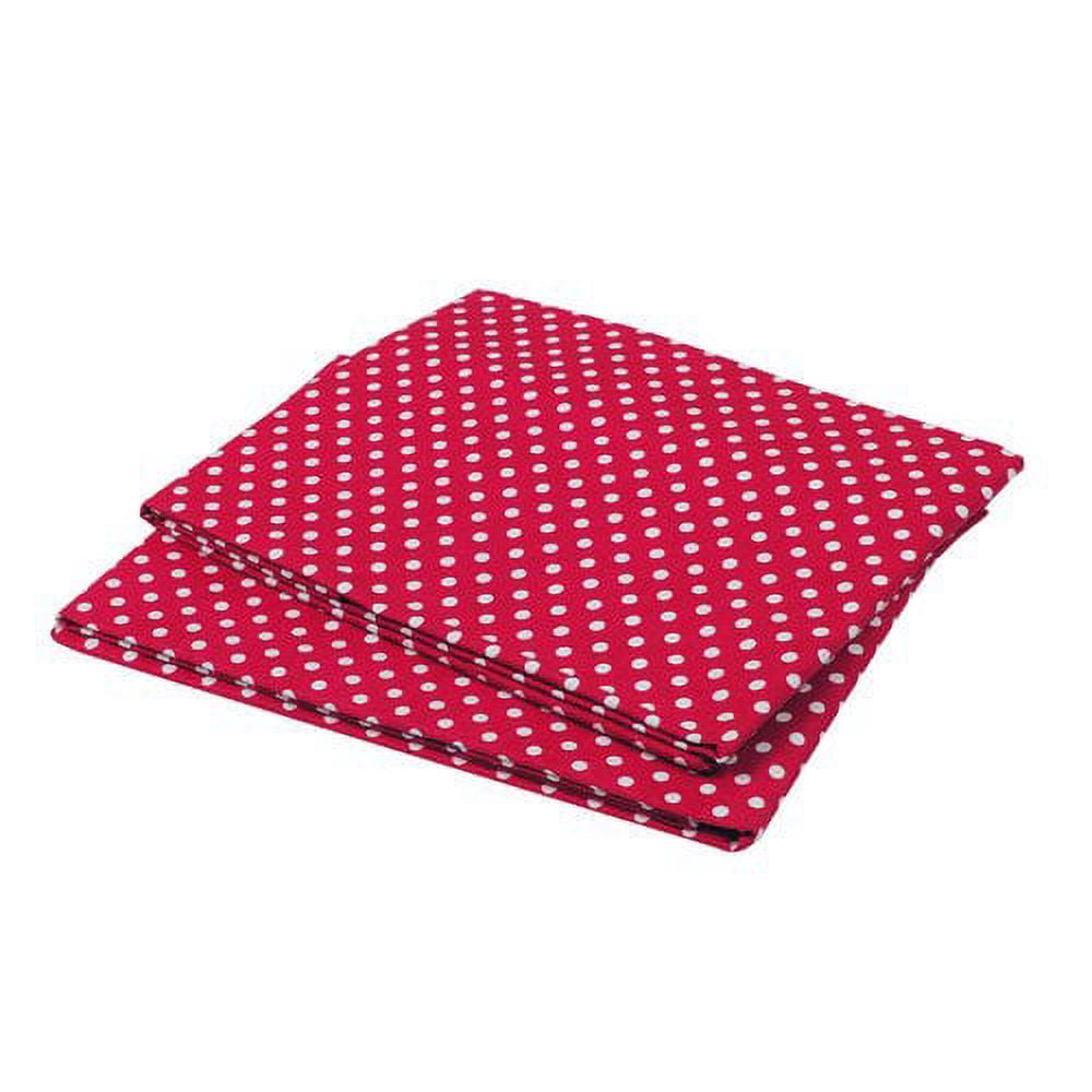 Bacati - MixNMatch Pin Dots Crib/Toddler Bed Sheets 100% Cotton Percale, Orange, 2-Pack