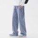 thumbnail image 2 of Pantalones vaqueros largos informales para hombre, Vaqueros clásicos de pierna ancha, Color sólido, azul claro, gris, negro, 3XL, coreanos, novedad de 2023, 2 of 4