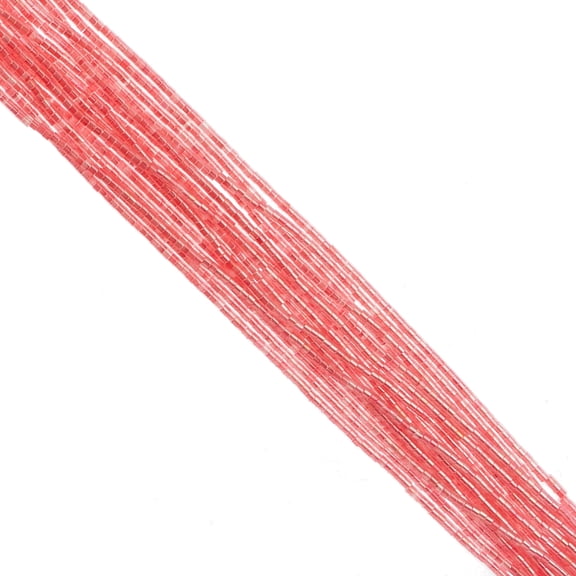 John Bead 23g Cylin Beads Crystal Rose Lined Ceylon Hank 11/0 Glass Bugle Seed Beads for Jewelry Bracelets Necklaces Earrings Making Embroidery Home Decor