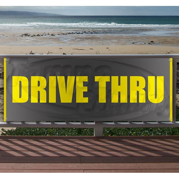 Drive Thru 13 oz Vinyl Banner With Metal Grommets