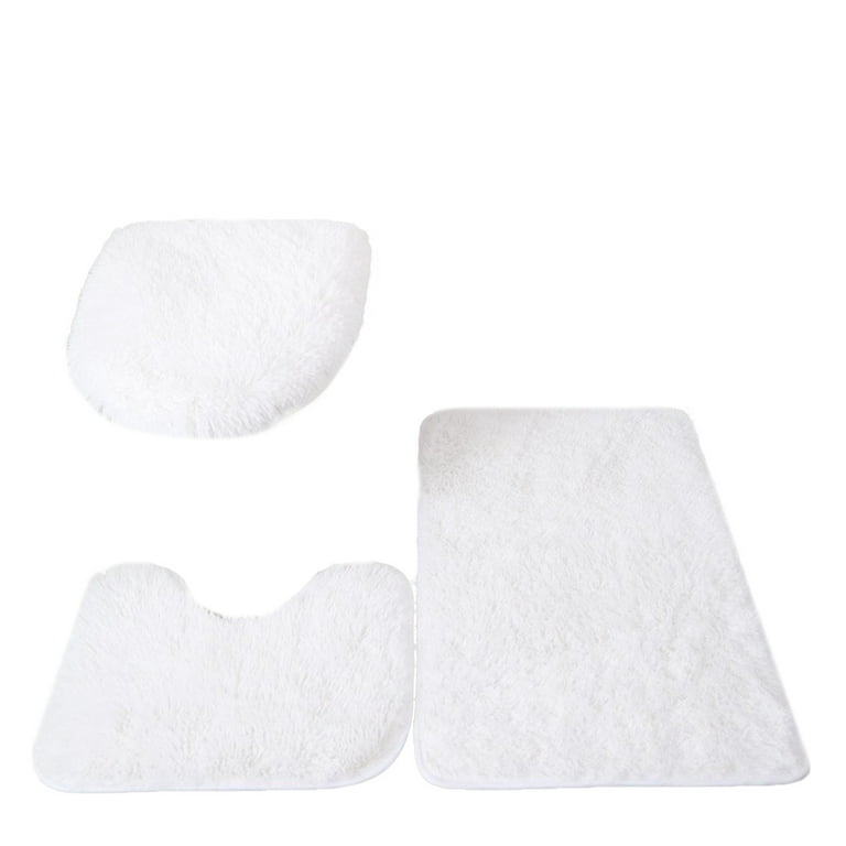 3 Piece Bath Rugs Set Bath Rug + Contour Mat + Toilet Seat Cover Super  Thicken Soft Microfiber Water Absorbent & Non-Slip Bathroom Rugs with PVC  Point Rubber Backing, Machine Washable (Wind