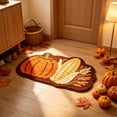 thumbnail image 5 of Hyknon Fall Thanksgiving Pumpkin Rug, Cute Soft Plushes Thick Waterproof Bathroom Mat, Non-Slip Harvest Decor Floor Mat, Entryway Door Mat for Home Indoor Outdoor Bedroom Kitchen Decor 27.6"×17.7", 5 of 7