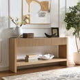 thumbnail image 5 of Manzanita 60" Wide Rectangular Solid Wood Fluted Console Table in Light Oak Veneer, 5 of 6