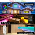 thumbnail image 2 of LED Tape Lights for Bedroom, Smart RGB LED Strips with App Control, 50ft Non-Waterproof SMD 5050 RGB Strip Lights for Interactive Customization & Adhesive Backing, 2 of 6