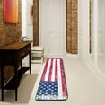 thumbnail image 3 of SKYSONIC Vintage American USA Flag Runner Rug with Rubber Backing, Retro Stars and Stripes Non Slip Entryway Rug Runner Washable Soft Area Rug Carpet for Hallway Bedroom Kitchen Decor,2'x6', 3 of 6
