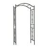 Gardman R355 Charleston 7 Ft Outdoor Yard Garden Metal Trellis Arch, Black