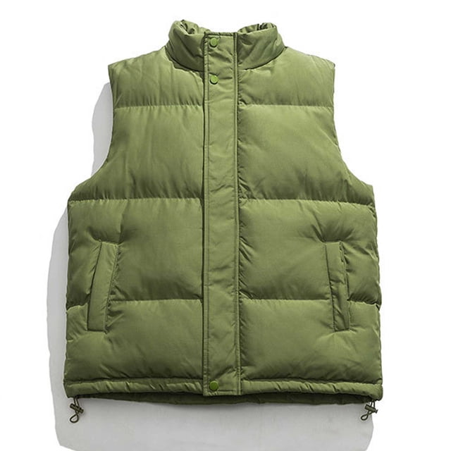 Styesk Jackets for Men Man Leisure Fashion Solid Color Stand Collar Pocket Zipper Sleeveless