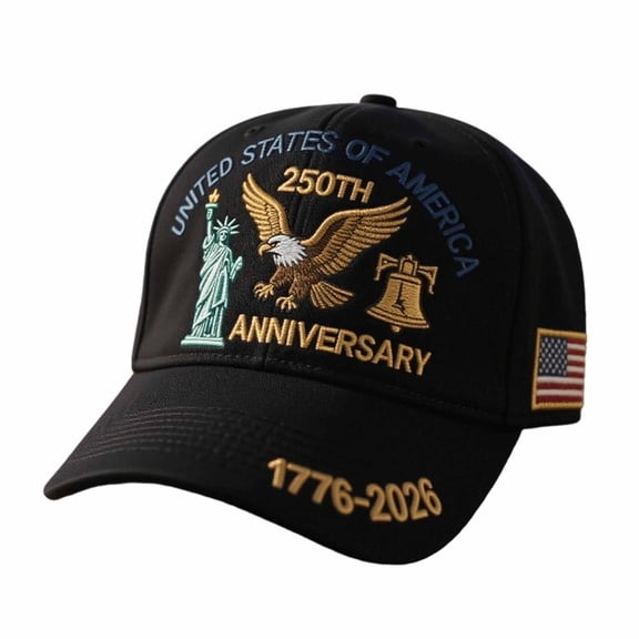 United States 250 Anniversary USA Hat, 1776-2026 Adjustable Embroidered Patriotic Hats 250 American Hat