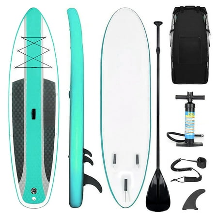 Ediors 10'6'' Inflatable Stand Up Paddle Boards,Double-layer Surfboard,w/Carry Back Pack,Adjustable Travel Paddle,Fin,Pump,for Youth and