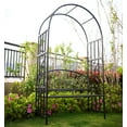 thumbnail image 3 of Steel Garden Arch with Seat for 2 People, 6'7" High x 3'7" Wide, Garden Arbor for Various Climbing , Outdoor Garden Lawn Backyard, 3 of 6