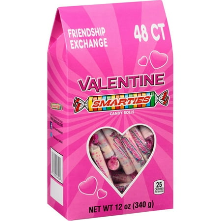 Smarties Valentine Friendship Exchange Candy Roll, 12 Oz., 48 Count