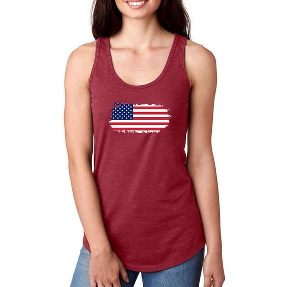 Torn American Flag. Racerback Tank Women -Image by Shutterstock, Female x-Small