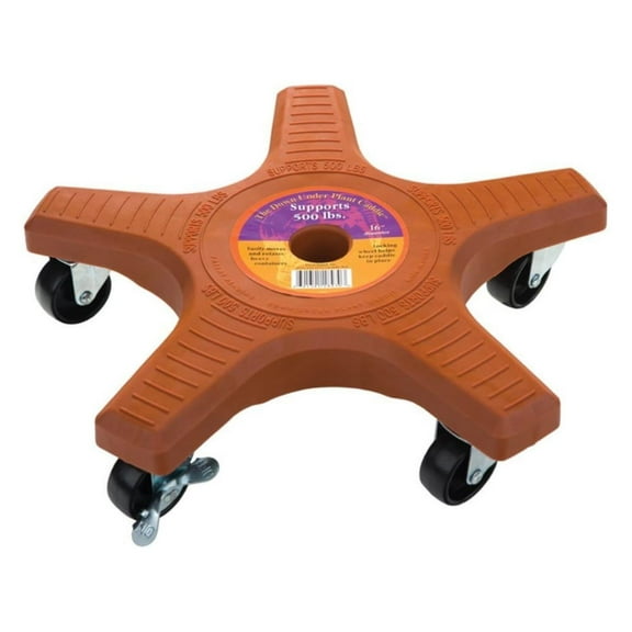 18430 16" Terra Cotta 5-Wheel Single Plant Caddy