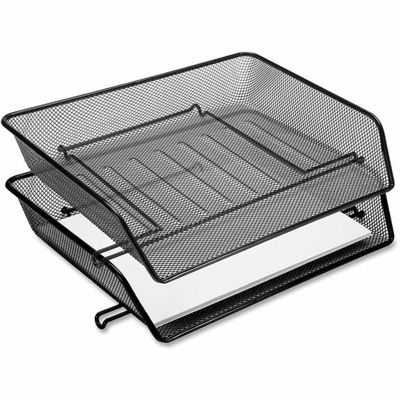 Lorell, Side-loading Steel Mesh Letter Tray, 1 / Set, Black