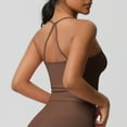 thumbnail image 6 of JGGSPWM Womens Double Lined Adjustable Spaghetti Strap Sleeveless Yoga Fitness Active Tops Brown S, 6 of 7