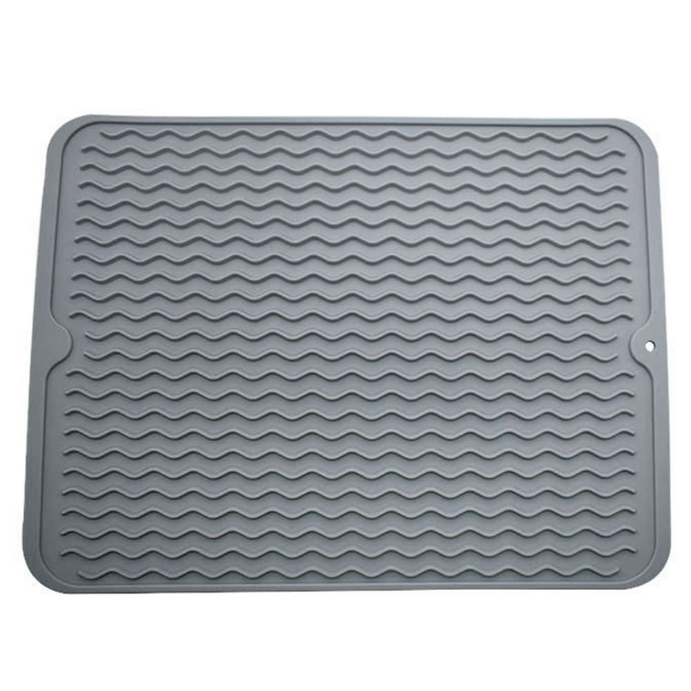 Cyan oak Silicone Dish Drying Mat Large Heat Resistant Dish Draining