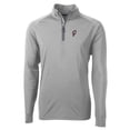 thumbnail image 2 of Men's Cutter & Buck Gray Ohio State Buckeyes Adapt Eco Knit Stretch Recycled Big & Tall Quarter-Zip Pullover Top, 2 of 3
