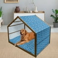 thumbnail image 2 of Ladybugs Pet House, Ladybugs and Ornate Clouds Magic in the Air Pure Hope Creatures Art Design Print, Outdoor & Indoor Portable Dog Kennel with Pillow and Cover, 5 Sizes, Blue Red, by Ambesonne, 2 of 4