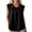 Black, variant on Ziynglg Cotton Linen Shirts for Women Sleeveless Loose Tops Solid Color Fashion Pleated Front Travel T-Shirts