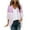 Pink, variant on Women's 3/4 Sleeve Cardigans Striped Fashionable Loose Lace Printed Open Front Cardigan