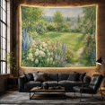 thumbnail image 6 of Cottage Garden Landscape with Winding Stone Path, Peaceful Cottagecore for Botanical Art Lovers, Floral Wall Decor, Housewarming Gift, Tapestry Wall Hanging for Bedroom and Living Room, 6 of 7