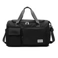 thumbnail image 1 of Bolso deportivo impermeable con compartimento para zapatos y bolsillo para artículos húmedos. Negro, 1 of 9