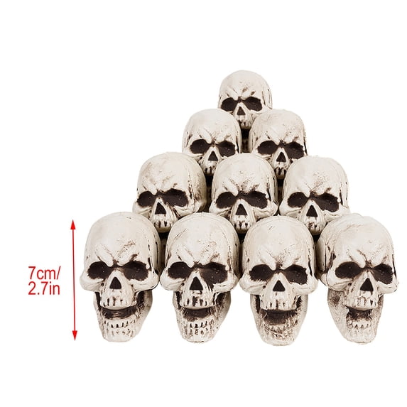 Yunuuuoa 10 Pcs Realistic Plastic Skull Decoration for Halloween Party Props Indoor Outdoor Courtyard Spooky Decorations Skeleton Props