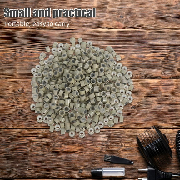 SEWCHICS 1000pcs Golden Silicone Lined Hair Extension Beads 5mm for Easy Application and Strong Secure Hold, Hair Decoration Accessories