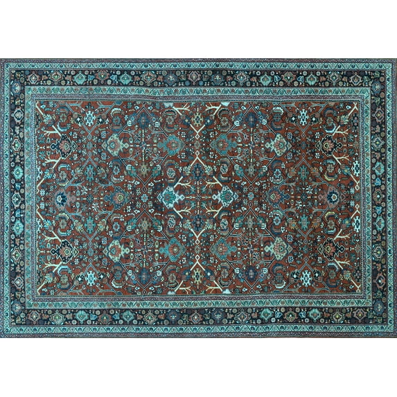 Ahgly Company Indoor Rectangle Persian Light Blue Traditional Area Rugs, 2' x 5'