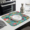 thumbnail image 3 of BoxerDog and Pioneer Flower Dish Drying Mat for Kitchen 1 Pack, Ultra Absorbent Microfiber Dishes Drainer Mats,16"x18", 3 of 6