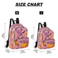 thumbnail image 3 of Fashion Quilted Backpack for Women Lightweight Travel Daypack Casual Bag for Shopping Travel Pink Flowers and Pumpkins S, 3 of 7