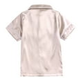 thumbnail image 5 of Girls Pajama Sets Solid Color Sleepwear Short Sleeve Cute Jammies Glitter Silk Kids Pajamas Button Down Nightgown Khaki 3-4 Years, 5 of 5