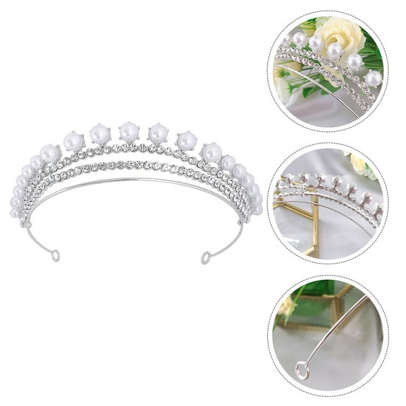 KONTONTY 1Pack Wedding Headband Crown Shape Decoration for Bridal Photography