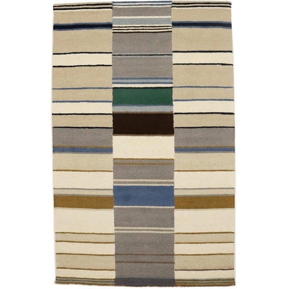 Multicolored Stripes 5X8 Hand-Tufted Modern Rug