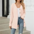 thumbnail image 4 of Women's Open Front Knit Cardigan - Long Sleeve Button Sweater, Lightweight Loose Cover-Up for Fall & Winter | Yubnlvae (Pink | XXL), 4 of 6