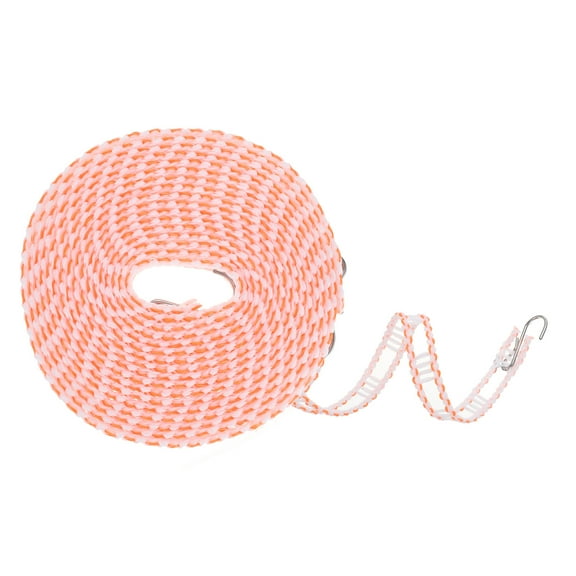 Windproof Clothesline, 5M 16.4ft Plastic Non-Slip Clothes Drying Rope Portable Travel Clothesline, Orange