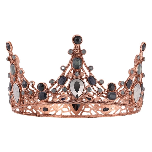 OUNONA Wedding Crown in Rose Gold with Rhinestone Design for Bride Headdress and Parties