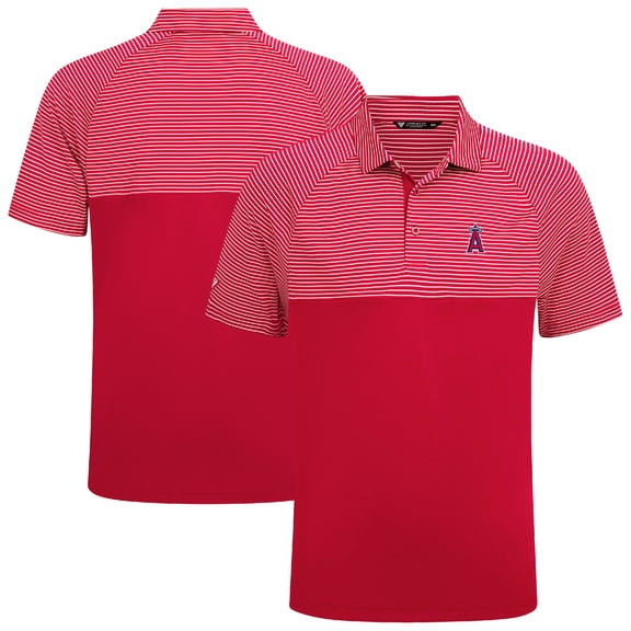 Men's Levelwear Red Los Angeles Angels Classic Stripes Insignia 2.0 Polo