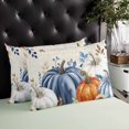 thumbnail image 4 of Orange Blue Pumpkins Fall Throw Pillow Cover 12 x 20 Inch Decorative Pillow Cover Thanksgiving Eucalyptus Vintage Lumbar Pillowcase Seasonal Rectangle Cushion Case for Couch Sofa Bed Living Room, 4 of 7