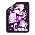thumbnail image 4 of KPOP Demon Hunters Huntrix Pop Stars Kids Throw Blanket, Black & Purple, Twin/Full Size 46"x 60", 4 of 10