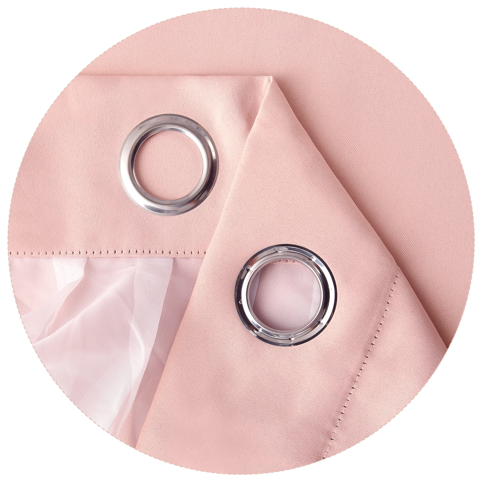 Hiasan Blackout Curtains with White Sheer Overlay, Double Layer Mix  Match Thermal Insulated Room Darkening Curtains for Girls Bedroom, 2 Window Panels with Tiebacks, Blush, 52W X 96L
