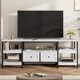thumbnail image 1 of Yeshouse Consola multimedia industrial, centro de entretenimiento rústico, mueble de TV con marco de metal y cajones, mueble de TV moderno estilo granja para sala de estar, 1 of 8