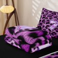 thumbnail image 5 of Homewish Purple Cheetah Pattern Zipper Twin Comforter Sets with Fitted Sheet and 2 Pillowcases For Kids,Cute Bow Zipper Bedding Set For Girls,Black Reversible,4-Piece, 5 of 7