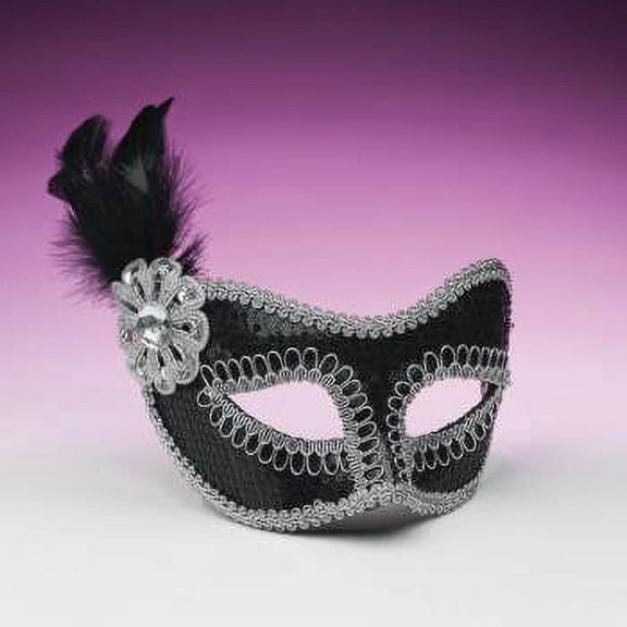 SEQUIN FASHION MASK-BLACK