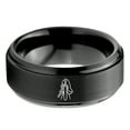 thumbnail image 2 of Gifts for Dad Gamer Set of 2 Black Tungsten Metal 90th Birthday Gift Unique Mens Ring Mom, 2 of 8