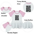 thumbnail image 2 of Pack of 2, My Aunt Loves Me More Than Tacos & Back Off I Have A Crazy Aunt Funny Dresses For Baby, Newborn Babies Skirts, Infant Princess Dress, Toddler Frocks (Pink Raglan Dresses, 0-6 Months), 2 of 5