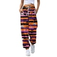 thumbnail image 2 of Halloween Pajamas Women Pumpkin Print Comfy Stretch Drawstring Pajamas Wide Leg Pants Sleepwear Pjs Women, 2 of 6