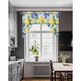 thumbnail image 4 of Watercolor Lemon Kitchen Swag Valances for Windows, Botanical Leaves Country Blue Swag Valances Curtains for Living Room, Rod Pocket Window Treatments for Bathroom, Bedroom, Cafe, 56"x36", 4 of 6